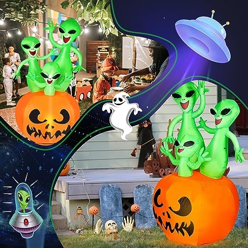 CAMULAND 6FT Halloween Inflatable Pumpkin Alien Decorations Outdoor
