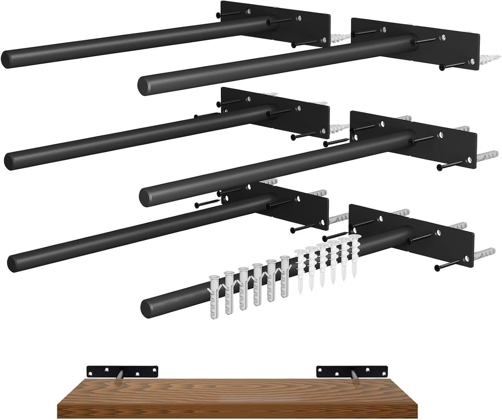 Floating Shelf Brackets, 12 inch Hidden Shelf Brackets Heavy Duty Blind Shelf...