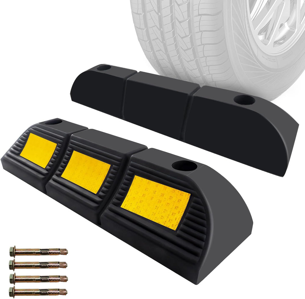 Parking Stopper for Garage Floor, Heavy Duty Rubber Car Wheel Curb Stoppers (...
