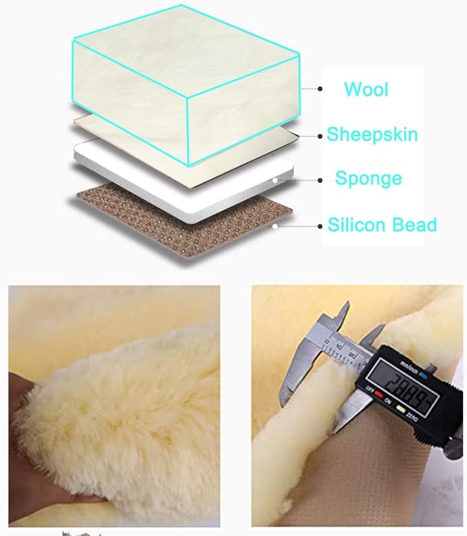 Fluffy Genuine Australia Sheepskin Car Seat Cover