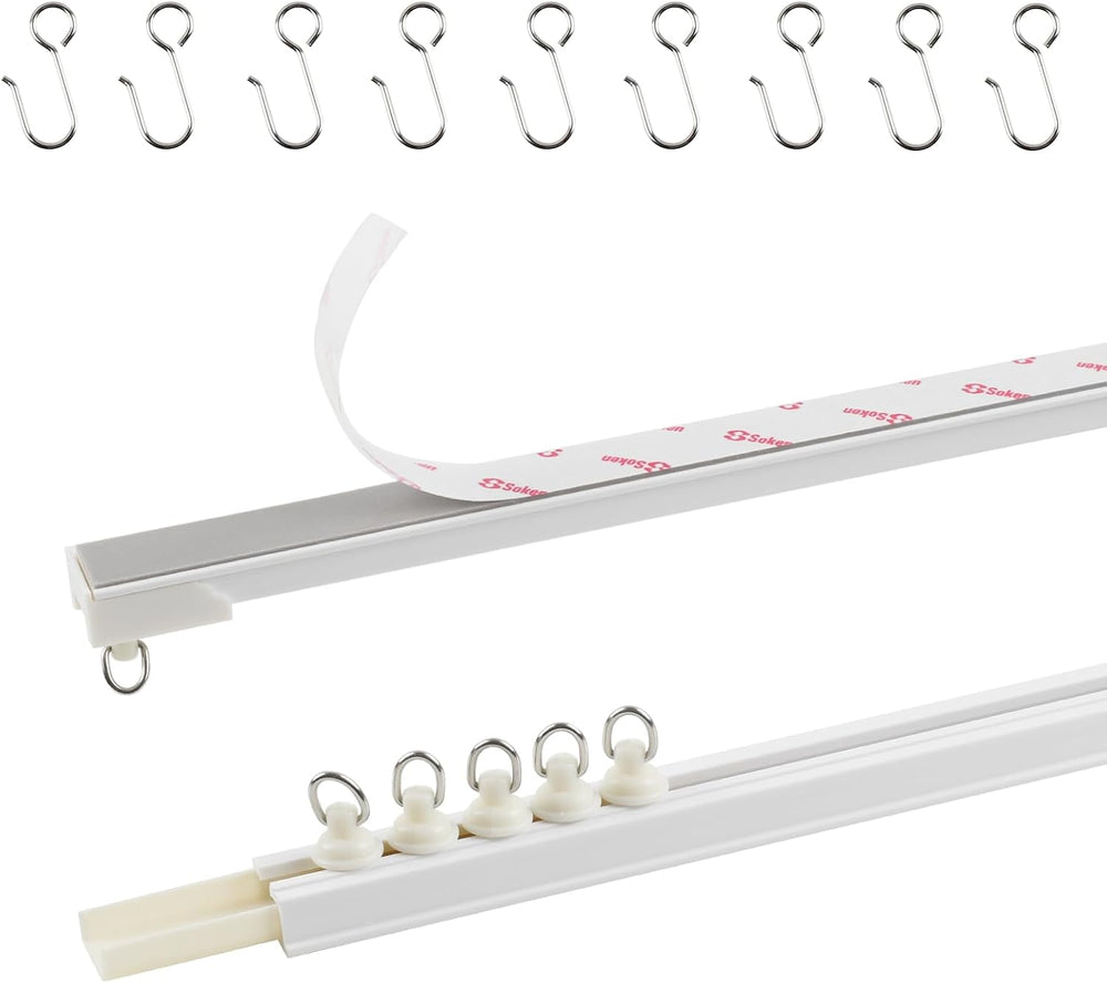 TYRON Adhesive Curtain Track Ceiling or Wall Mount(128"/ 10.7 FT)