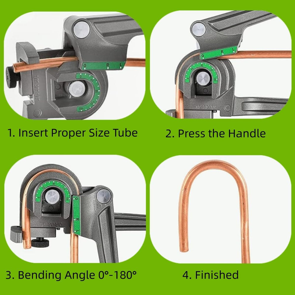 1/4", 3/8", 1/2" (6/10/12mm) O.D. Tubing Bender HVAC Tools, 3-...
