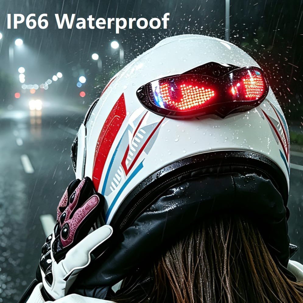 Crelander LED Helmet Light, App Controlled Smart Motorcycle Helmet Light, Wat...
