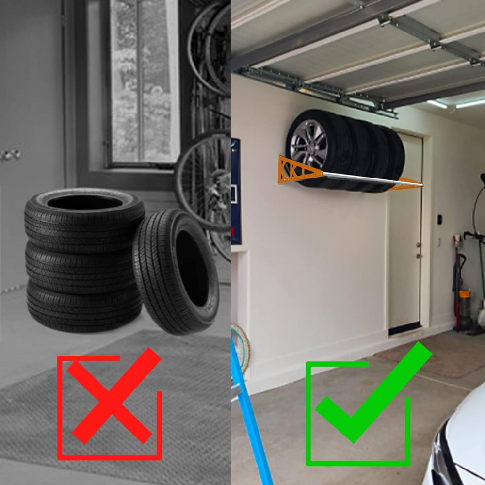 Tire Rack Wall Mount Adjustable 31"-56" Tire Storage Rack Wall Moun...