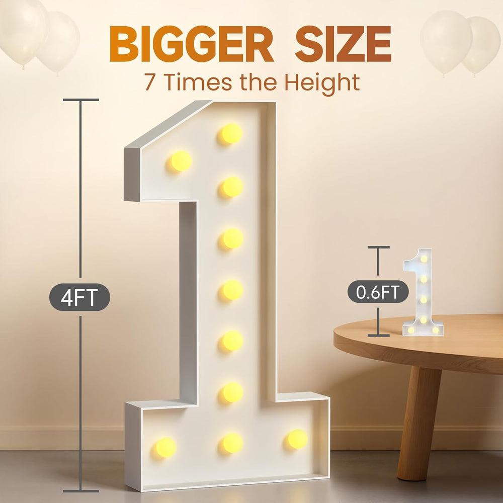 Tongjoy 4FT Marquee Numbers 50, Light Up Numbers 50 Birthday Decoration