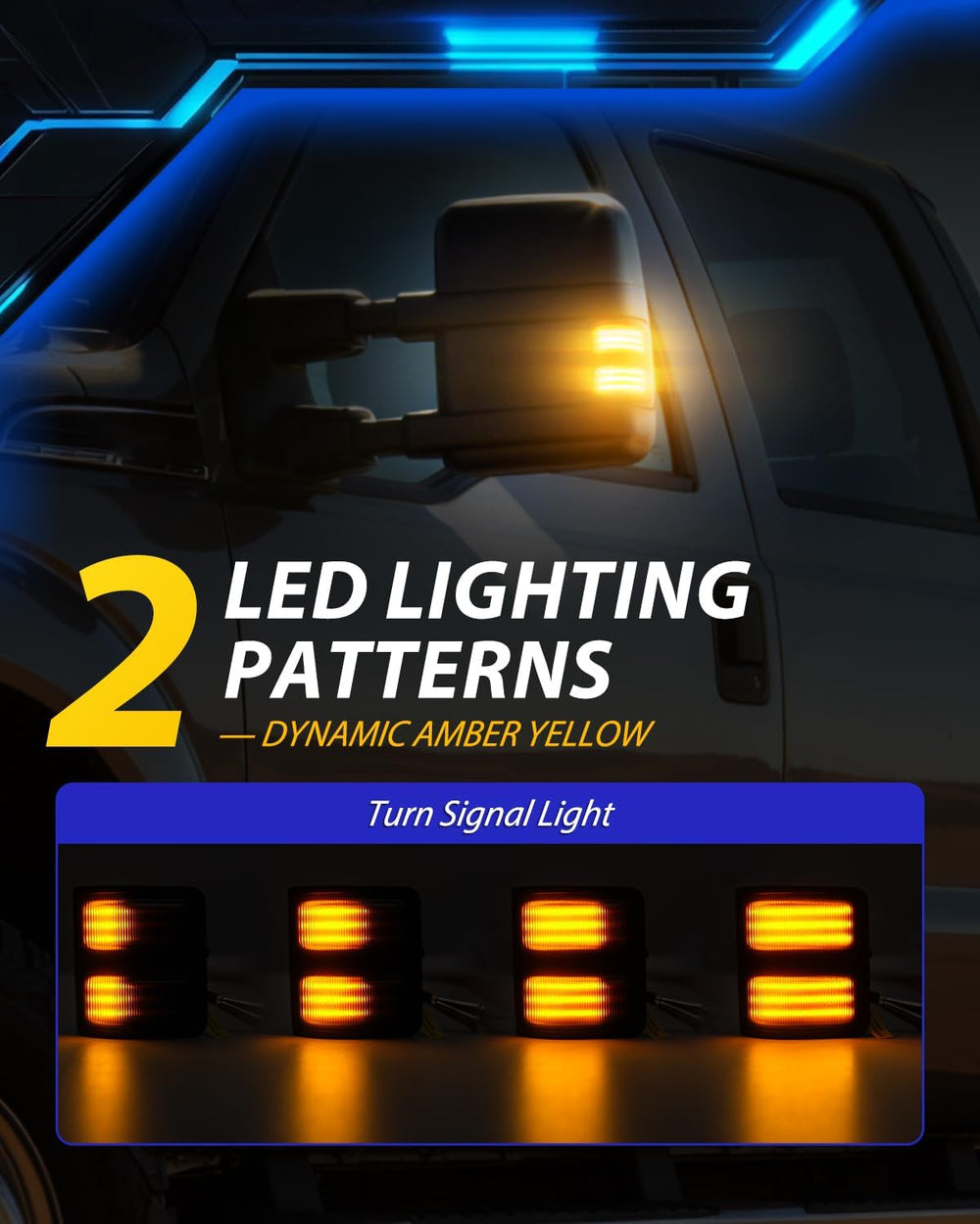 AUTOONE LED Sequential Switchback Side Mirror Marker Lights For 2008-2016 F25...
