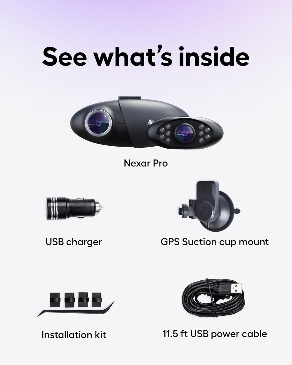 Pro Dual Dash Cam 1080p FHD Front and Interior Cameras AI Crash Detection 24H...