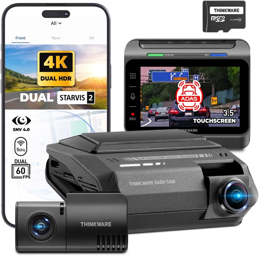 THINKWARE ARC900 Dash Cam 4K Front and 2K Rear, Dual STARVIS 2, HDR, GPS