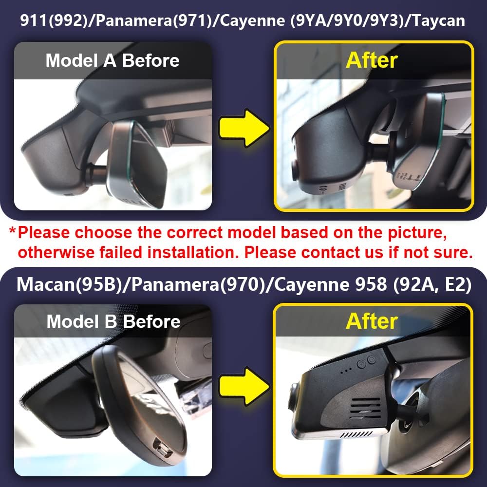 Fitcamx 4K Dash Cam Suitable for Porsche Macan 95B Panamera 970 Cayenne 958 9...