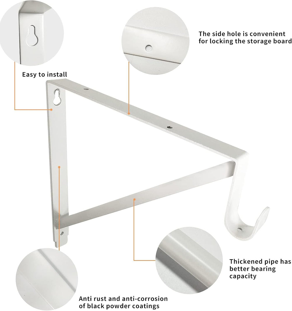 4 Pack Closet Rod Bracket Heavy Duty Closet Shelf and Rod Brackets Shelf Brac...