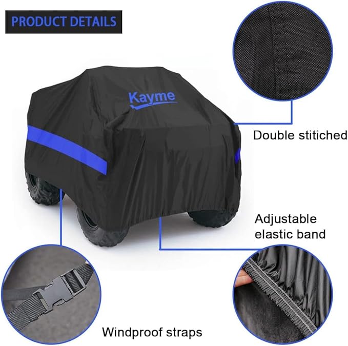 Kayme ATV Cover Waterproof Outdoor Heavy Duty, 4 Wheeler Quad Cover All Weather