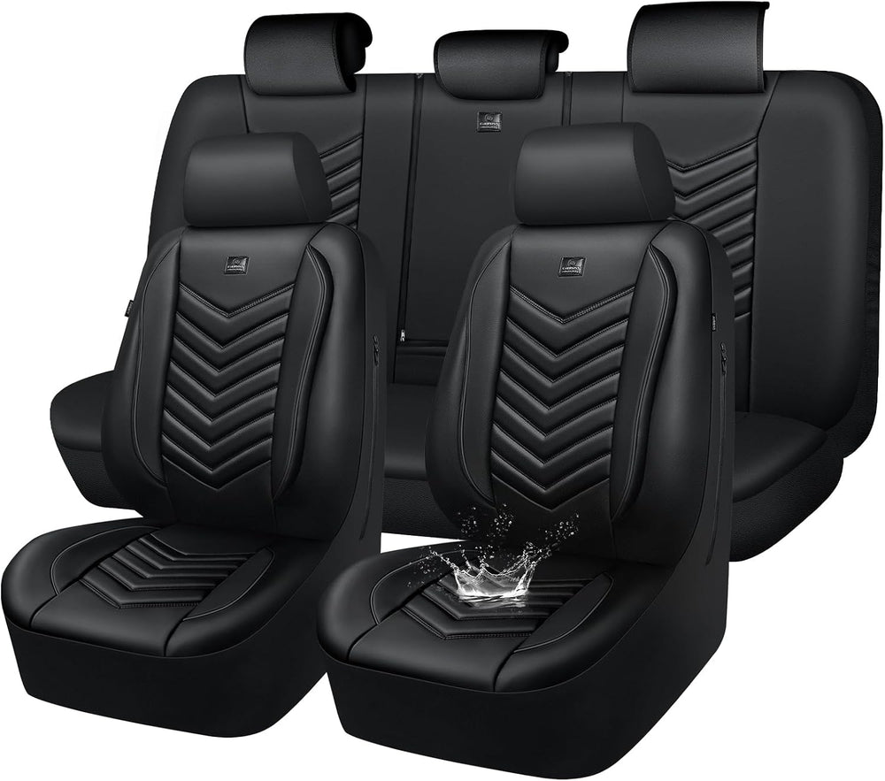 CAR PASS 3D Foam Faux Leather Seat Covers Full Set,Waterproof Leather Seat Co...