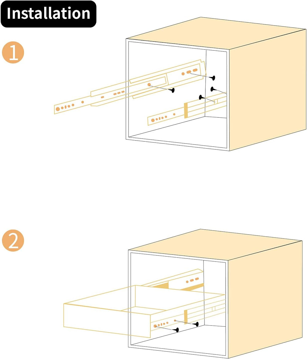 1 Pair 20 Inch 500 Lb Capacity Heavy Duty Drawer Slides with Screws,Side Moun...