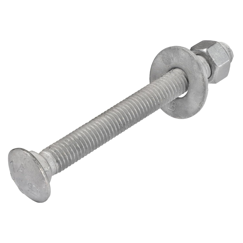 3/8" x 4-1/2" (50 Pack) Galvanized Carriage Bolt Kit, Grade 307A, H...