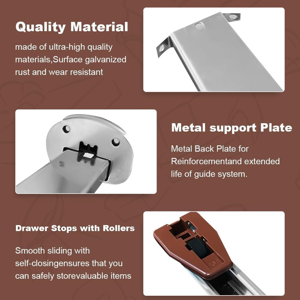 Drawer Slides Center Track for Kenlin Rite-Trak II Rails Kit, 15 Inch Drawer ...