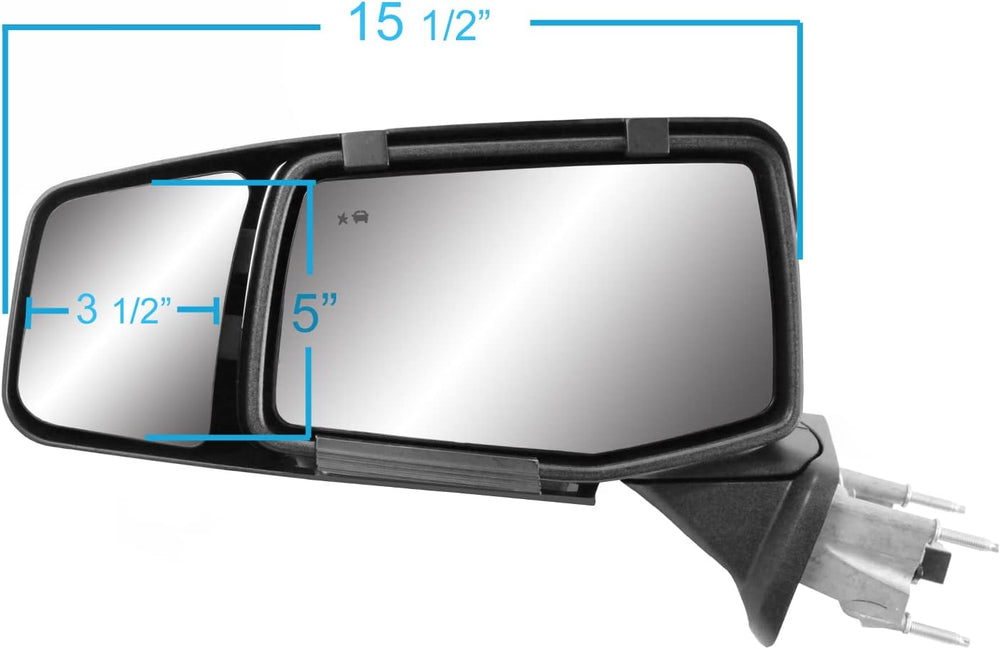 K SOURCE Snap & Zap 80930 Custom Fit Towing Mirror for 2019-2024 Silverad...