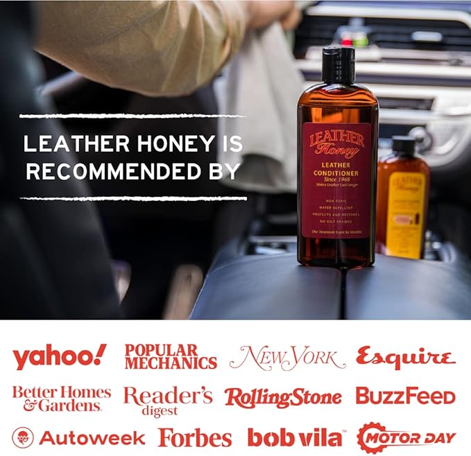 Leather Honey Complete Leather Care Kit: Cleaner, Conditioner, 2 Cloths.