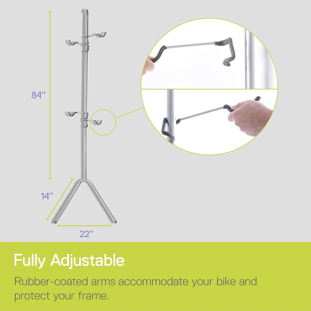 Delta Cycle Two Bike Gravity Pole Stand Garage, 2 Bike Storage Rack, No Drill...