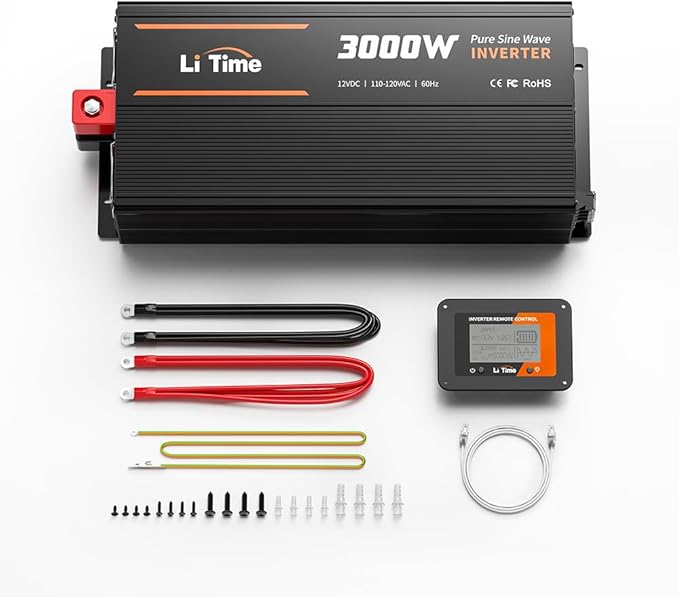 LiTime 3000W Pure Sine Wave Inverter 12V DC to 120V AC Converter