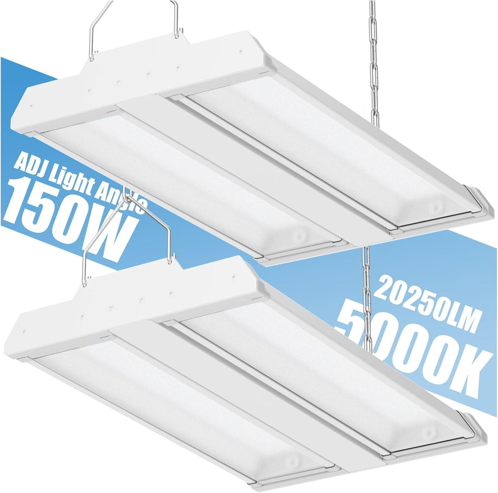 LED Linear High Bay Light 2-Pack, 150W 20250LM 0-10V Dimmable 5000K Daylight,...