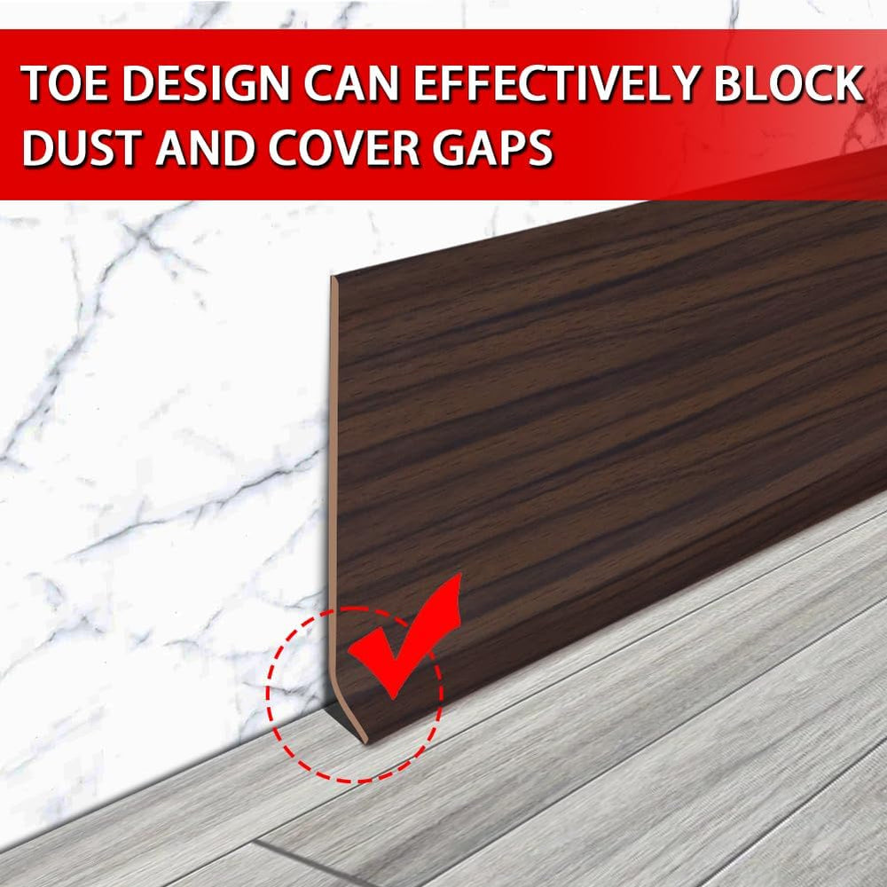Vinyl Wall Base Rubber Baseboard Molding Trim Self Adhesive 4" Wide