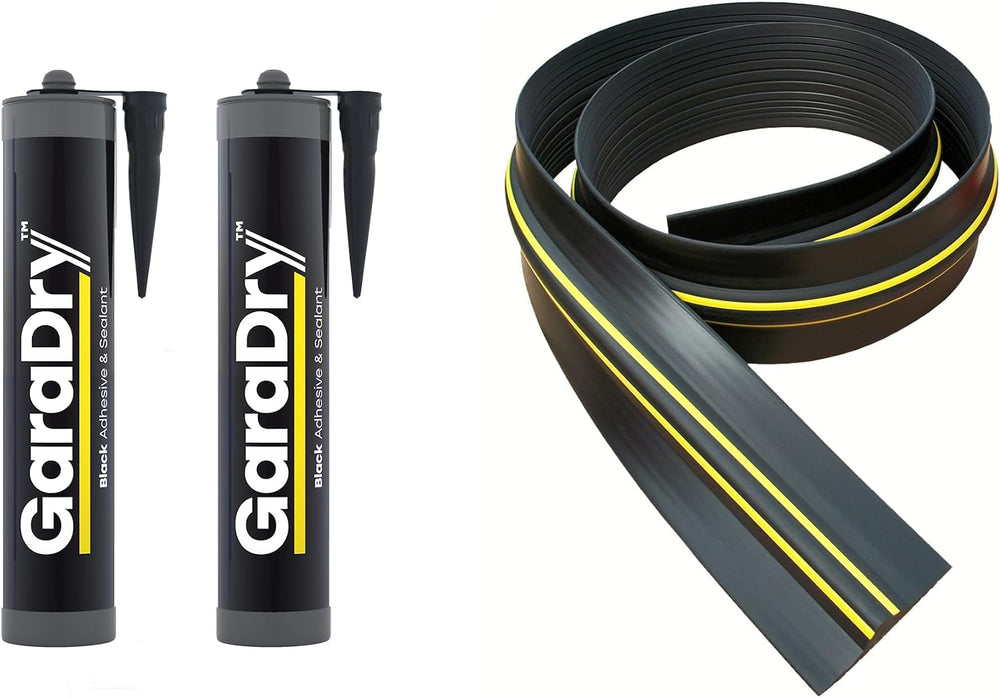 ¾” High Garage Door Threshold Seal Kit 16'3" Length | Flexible PVC |...