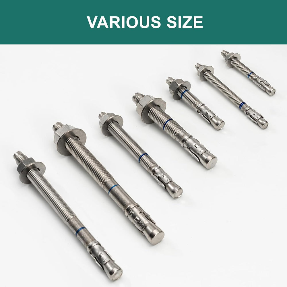 3/8" x 3-3/4" Concrete Anchors (25 Pack) 3/8 inch Wedge Anchors Bol...