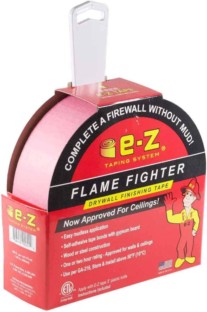 Drywall Fire Tape - Self Adhesive, 250-Ft Roll - Rated for Firewall Construct...