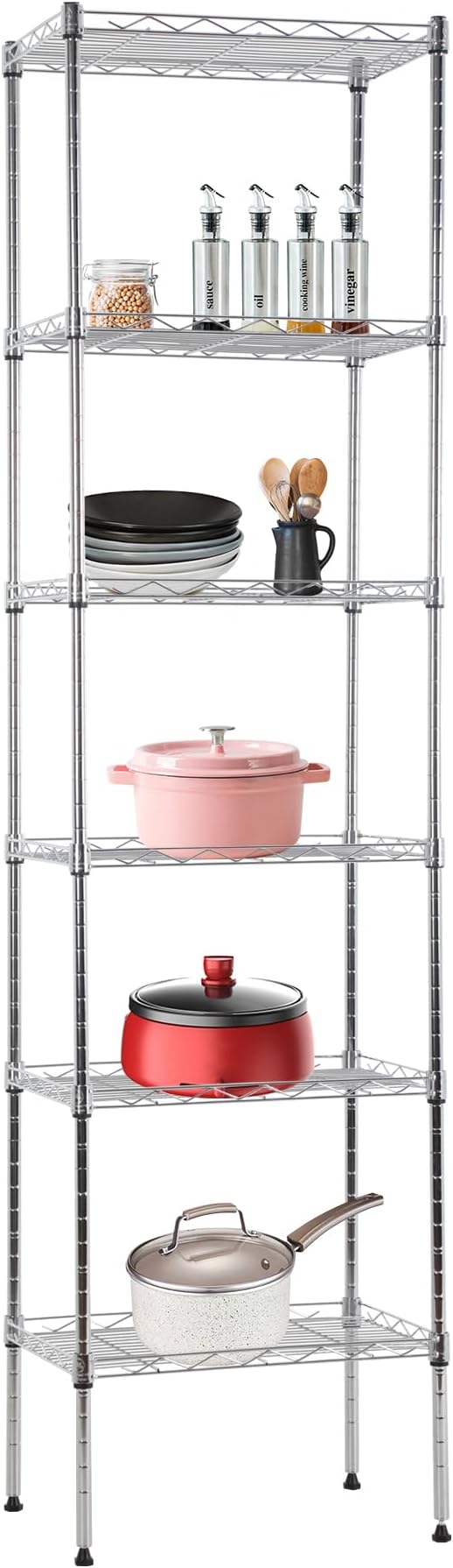 BestOffice Metal Garage Shelving 6 Tiers Garage Storage Shelves Heavy Duty 17”D