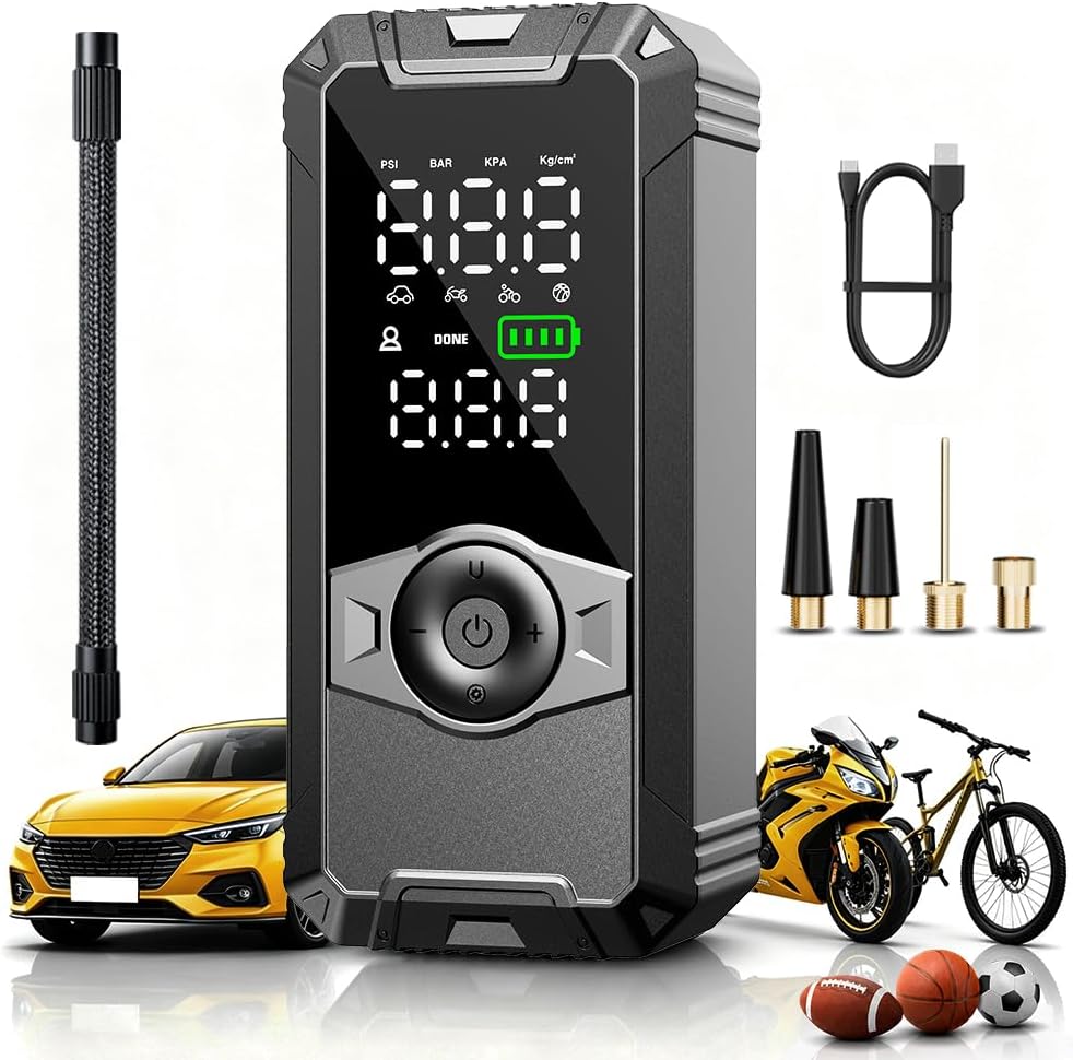 T06 Portable Car Tire Inflator, 4X Faster 150 PSI Air Compressor