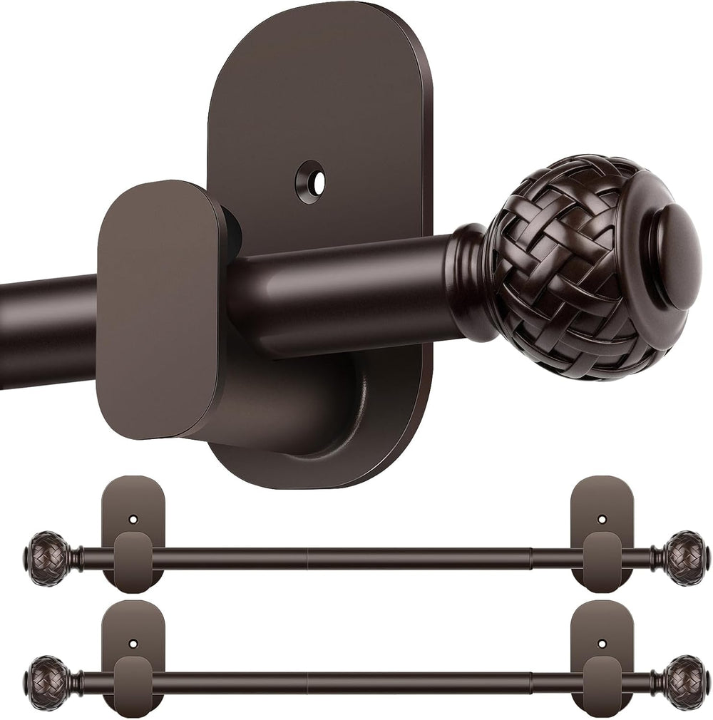 Curtain Rods No Drilling for Windows, 32-58 In, Bronze, 2 Pack