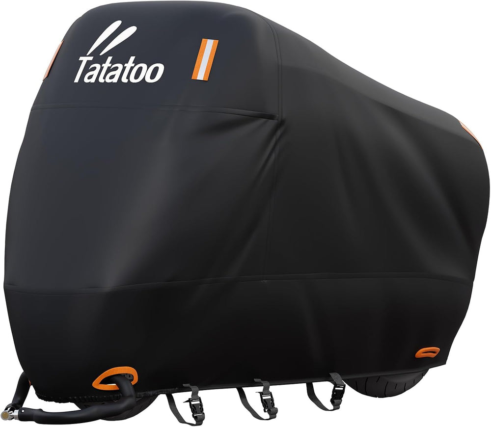 Motorcycle Cover Waterproof Outdoor, 300D Heavy Duty, UV & Rain Resistant