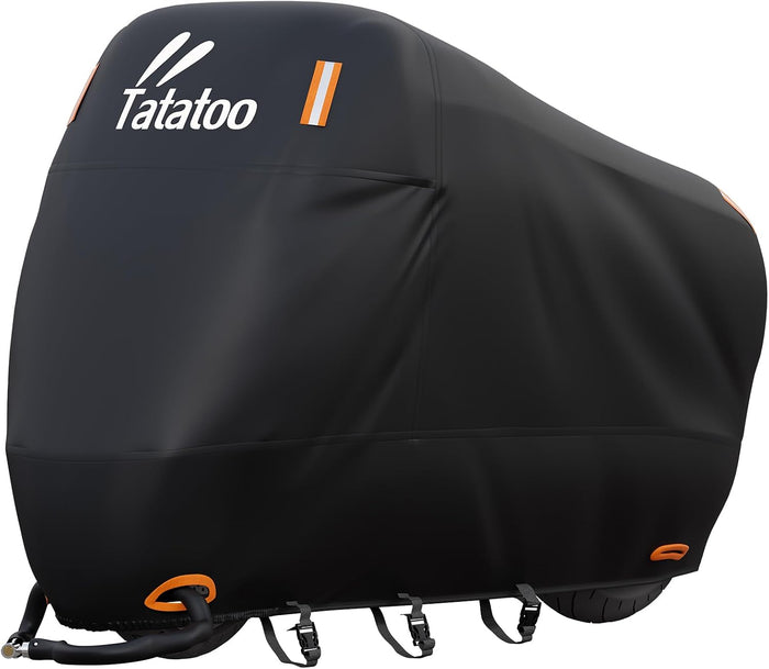 Motorcycle Cover Waterproof Outdoor, 300D Heavy Duty, UV & Rain Resistant