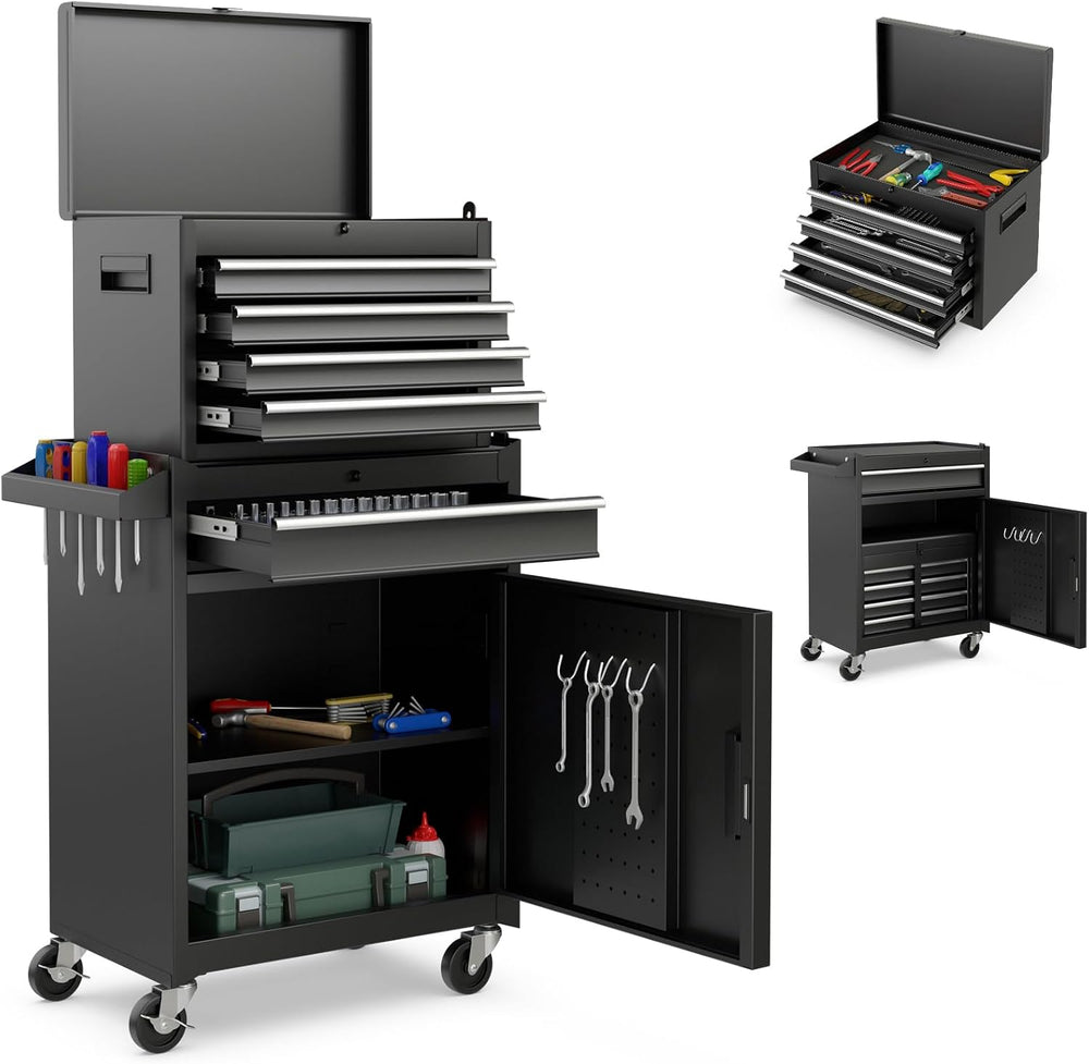 Goplus Tool Chest, 5 Drawers Rolling Tool Cabinet with Detachable Top Toolbox...
