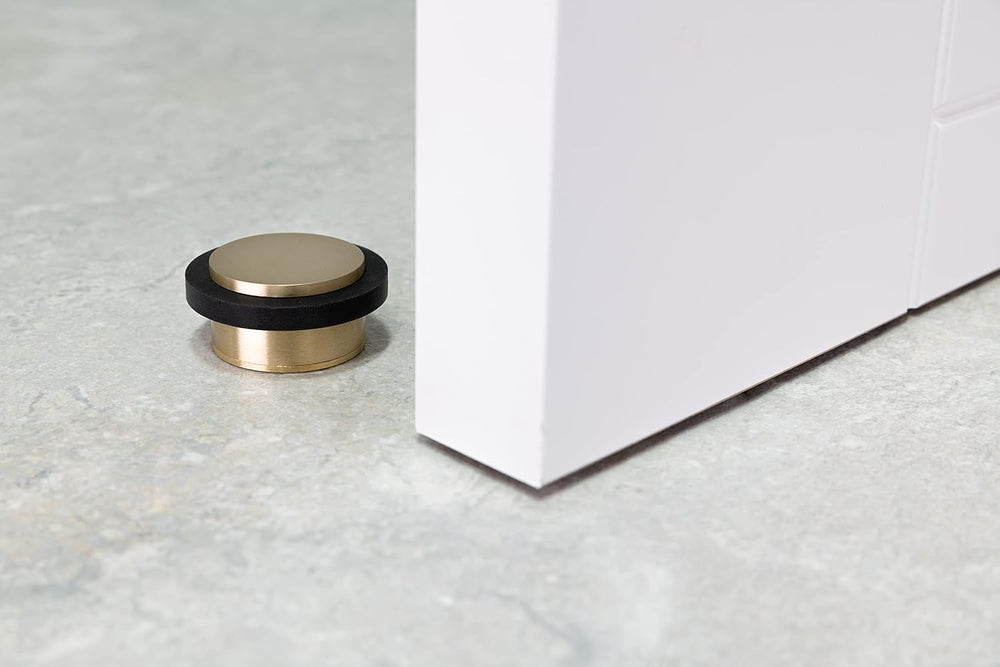 EVI | Adhesive Doorstop | 1.37'' X 0.8'' | Threaded Base | Bl...