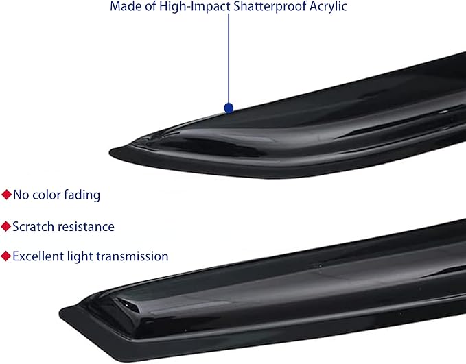 Window Visors Rain Guards fits 2017-2025 Pacifica, Out-Channel Window Wind