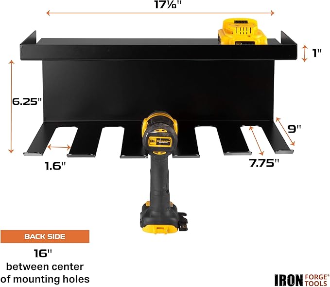 Power Tool Organizer for Shop & Garage, Heavy Duty Wall Mounted Rack