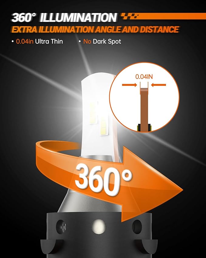 SEALIGHT H13 LED Bulbs, 36000LM Super Bright 9008 Driving Lights, 6000K Dayli...