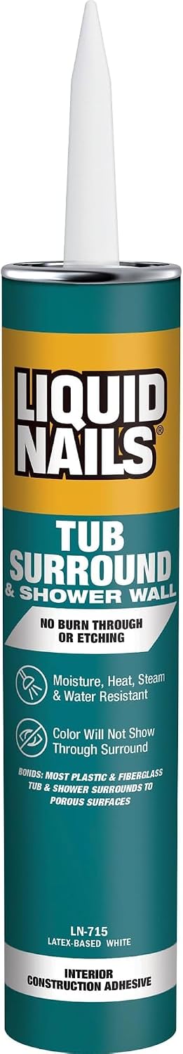 Tub Surround 10 oz Bright White Low VOC Interior Tub and Shower Adhesive, 6 Pack