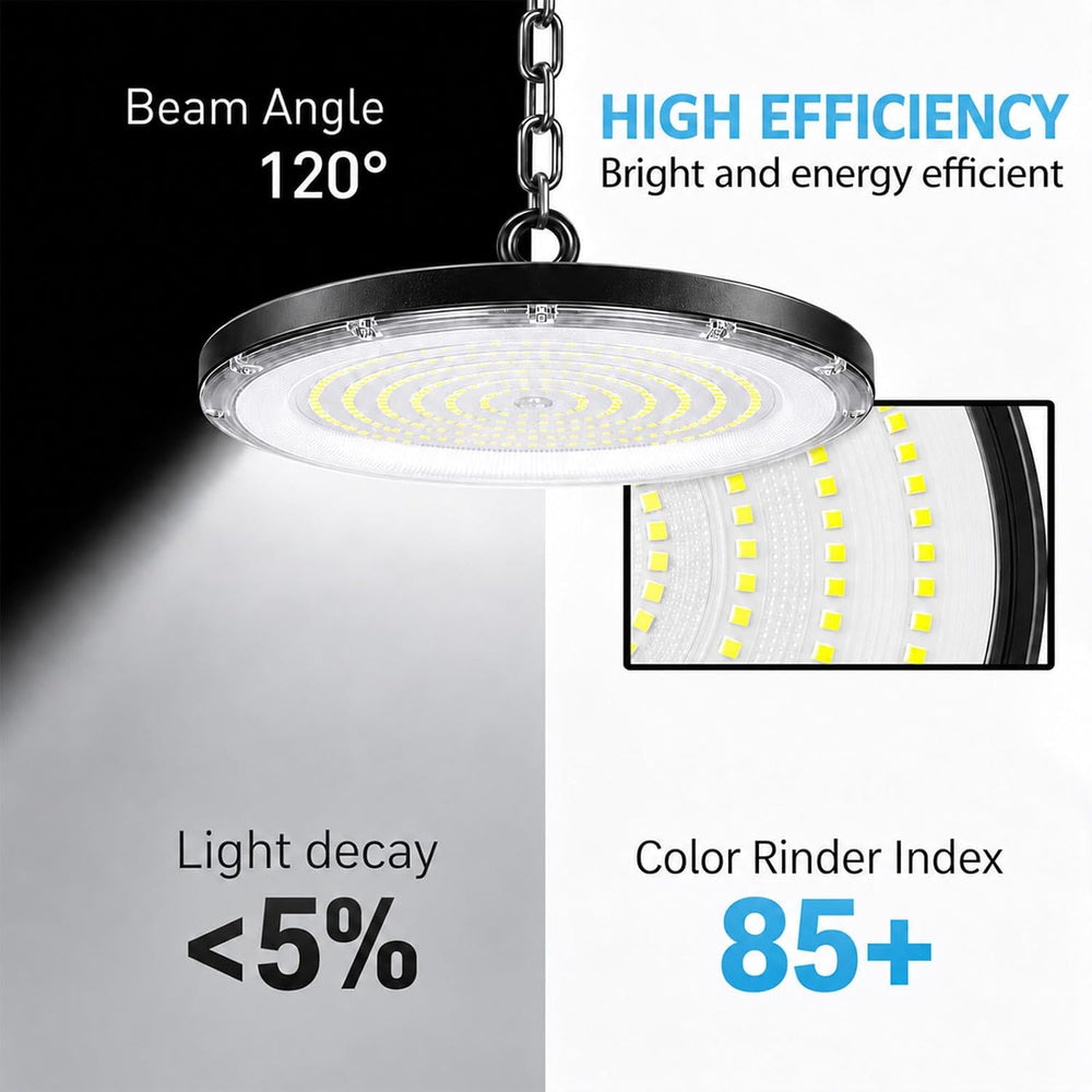 DragonLight 10 Pack UFO LED High Bay Lights 200W 27000LM 5000K, UL Listed