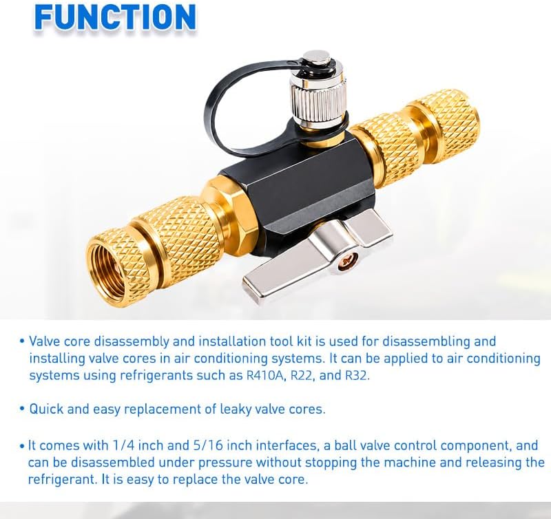 HVAC Valve Core Removal Tool, Dual Size SAE 1/4" & 5/16"