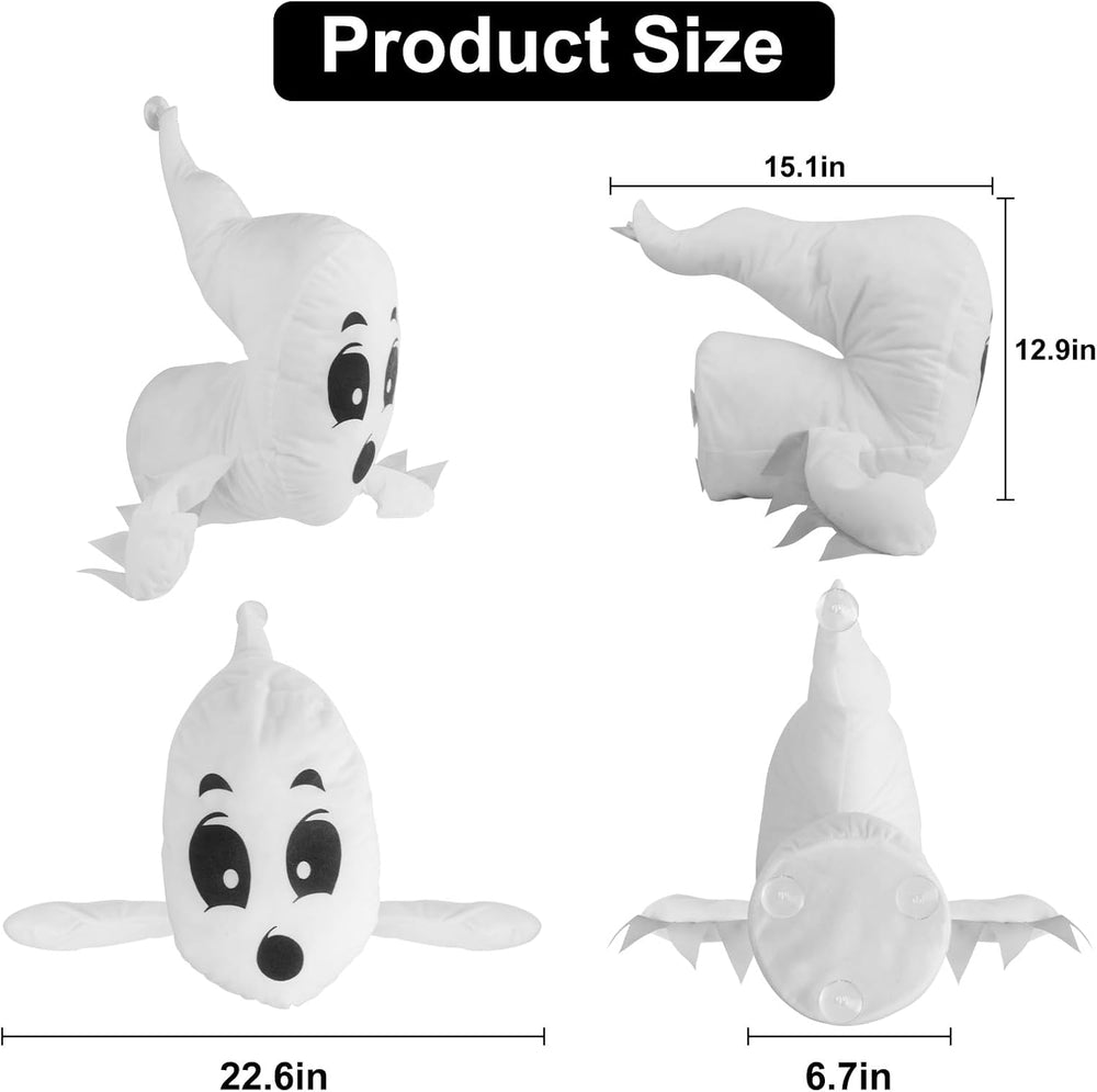 DUNCHATY Window Ghosts Halloween Decor - 2 Pack 3D Stuffed Crasher Ghost