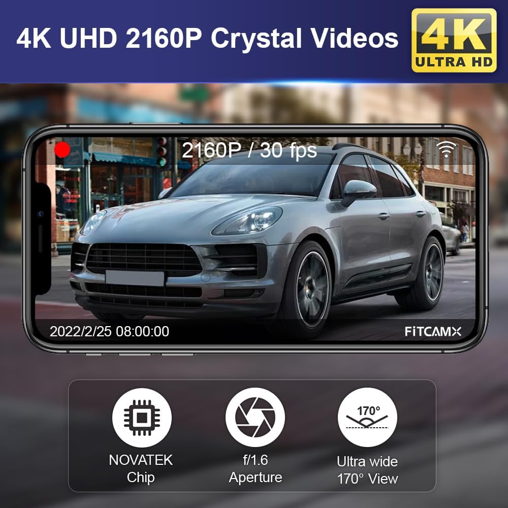 Fitcamx 4K Dash Cam Suitable for Porsche Macan 95B Panamera 970 Cayenne 958 9...