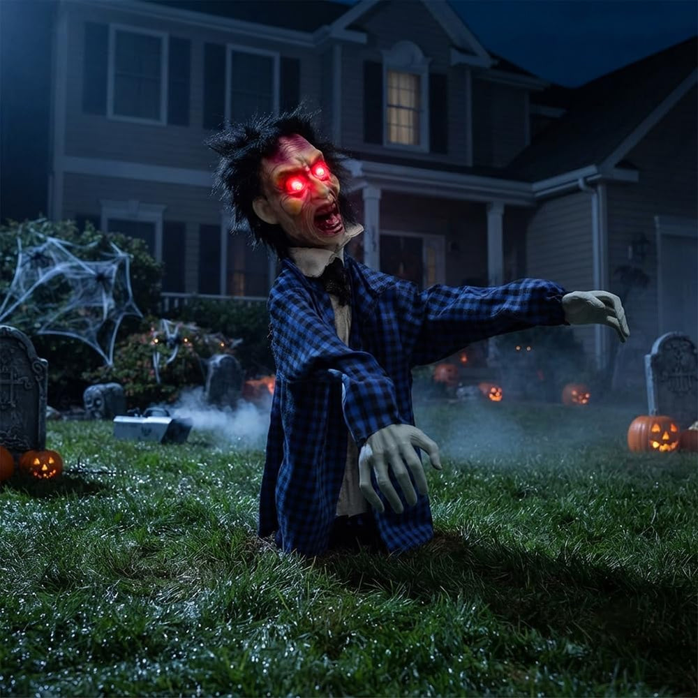 Halloween Animatronics Zombie Groundbreaker, Swaying Zombie Outdoor Decor