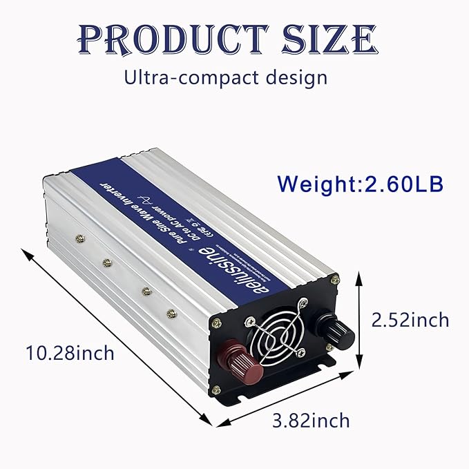 800W Pure Sine Wave Inverter-36V DC to 110V 120V AC Power Converter