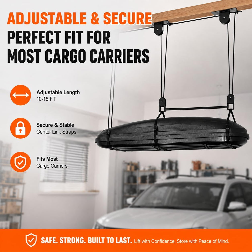 Cargo Box Hoist, Garage Pulley Lift System,150 lbs