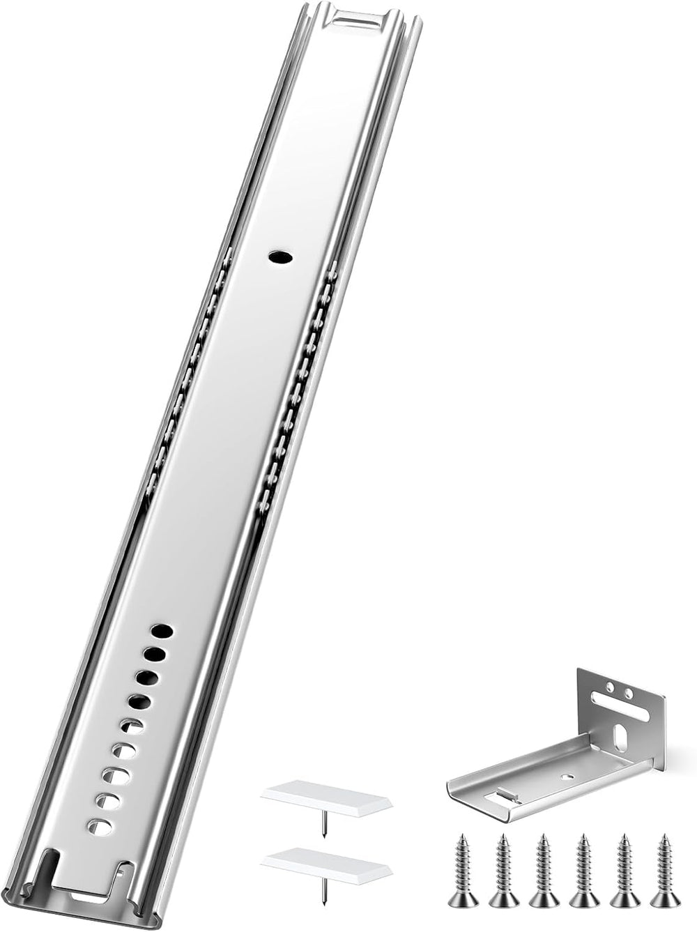 16 Inch Center Mount Drawer Slides 4 Pcs, Heavy Duty Hidden Rails