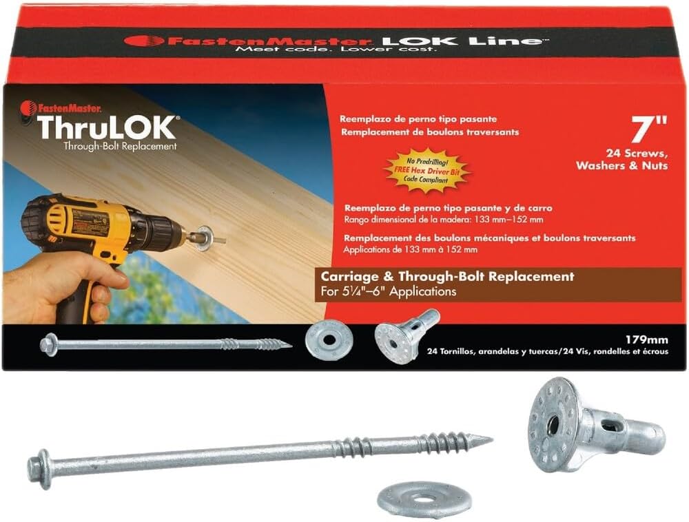 FastenMaster FMTHR007-24 ThruLOK Screw Bolt Fastening System, 7 Inches, 24-Co...