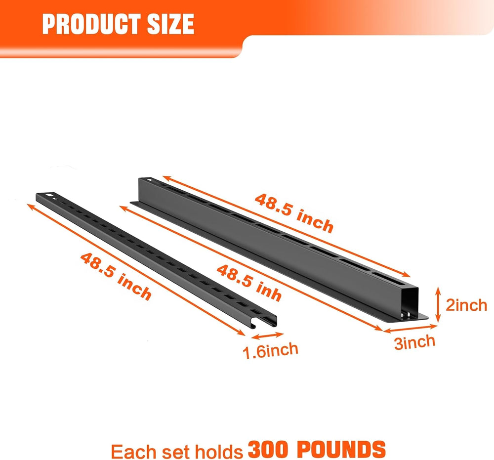 TORACK Garage Ceiling Bin Storage Rack, Overhead Tote Storage Rails System