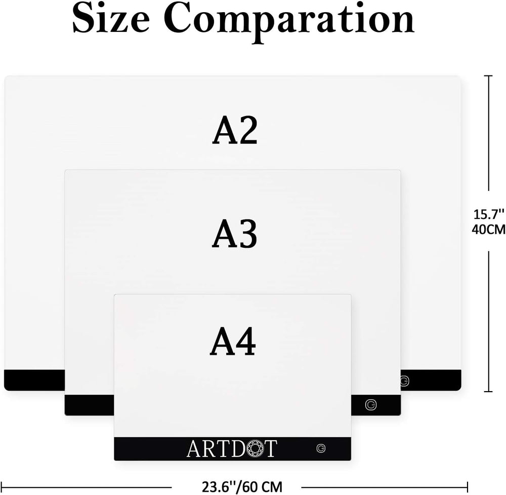 ARTDOT A2 LED Light Pad for Diamond Painting USB Powered Light Board Kit, Adj...